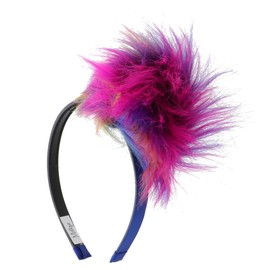 Girls Large Colorful Messy Fur Headband With Teeth - Rainbow