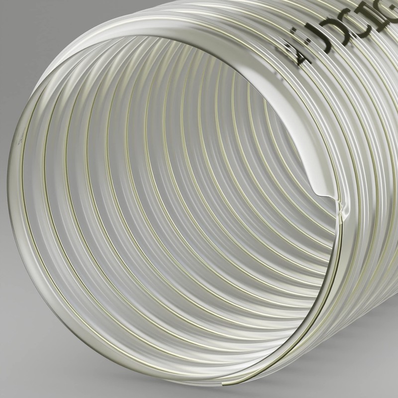 5 Inch Clear PU Polyurethane Ducting Flexible Hose 1 Metre