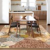 DEXDE 5x7 Area Rugs Tropical Washable Non-Slip Abstract Leaf Floral