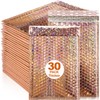 Loccmat 30 Pcs Holographic Bubble Mailers,11 x 7 Inch Metallic