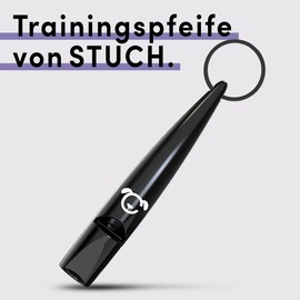 STUCH Dog Whistle Black - Recall Whistle for Dog Training with 5900 Hz Frequency, BPA Free, with Hand Strap