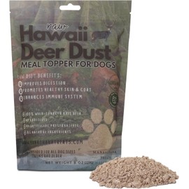 PRICE BEATER Raw Hawaii Deer Dust – All-Natural Meal Topper for Dogs – 100% Wild-Sourced Axis Deer – Improves Digestion, Skin & Coat Health, Immune Support – No Additives or Preservatives – 8 oz