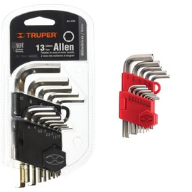 Truper ALL-13M, Juego de 13 llaves Allen milimétricas con organizador  ALL-13P, Juego de 13 llaves Allen standard con organizador                     