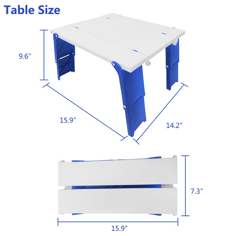 Modern-Depo 15.9"x14.2"x9.6" Large Portable Folding Beach Table for Sand Foldable