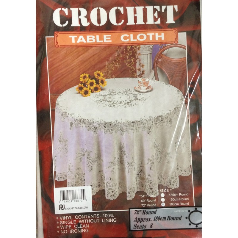Crochet Vinyl Tablecloth (72"Round)