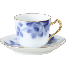 Okura Toen 57CR/8011 Blue Rose (8011) Coffee Cup & Saucer Pair Set