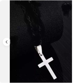 Fashion Jewelry Lite CROSS CHRISTIAN FAITH Charm On 24" 925 Sterling Silver Snake Necklace Women