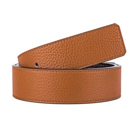 Vatee's Reversible Genuine Leather Belts For Men/Women Replacement Belt Strap Without Buckle 1.5"(38mm) Wide 39"(100cm) Long Black & Earth Yellow