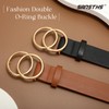SANSTHS 2 Pack Women Leather Belts Faux Leather Jeans Belt
