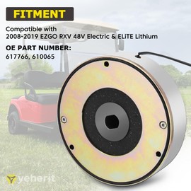 617766 Upgraded Golf Cart Motor Brake Compatible with EZGO 2008-2019 RXV 48V Electric & Elite Lithium E-Brake Motor, Replace#610065