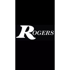 Rogers Drum Head Logo Decal White High Quality Permanent Vinyl Made USA 3.5 X 9”