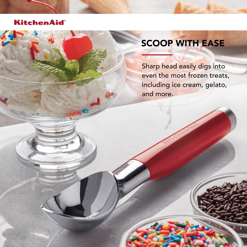 KitchenAid Classic Ice Cream Scoop, 8.6 inches, Empire Red