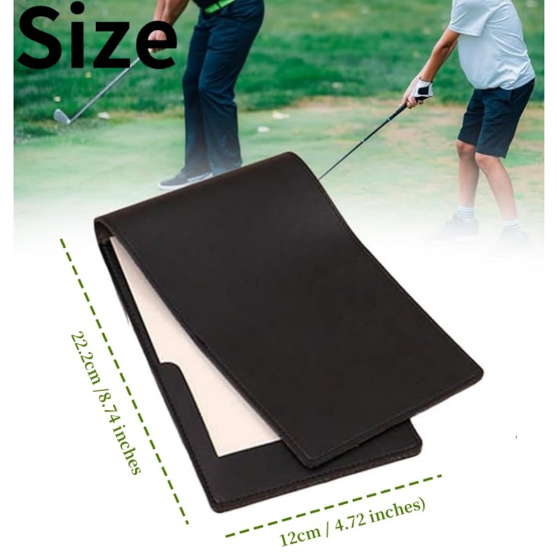 Golf Scorecard Holder, Leather Yardage Book Cover, Pocket-Size Golf Notebook