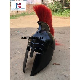 NauticalMart Greek Black Corinthian Helmet Red Plume Medieval Armour
