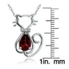 Sterling Silver Gemstone Filigree Cat Slide Pendant, Stone Sterling Silver,