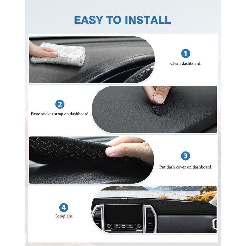 FIILINES Dash Cover for Nissan Titan for 2016-2024, Dashboard Mat