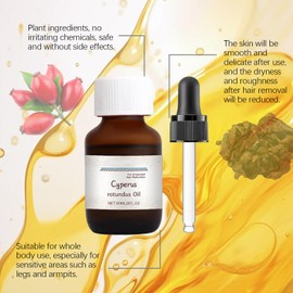 Cyperus Rotundus Oil, Cyperus Rotundus Oil for Hair Removal, Reducing Body Hair Growth, Cyperus Oil 60ml Natural with Dropper,Cyperus Oil (1)