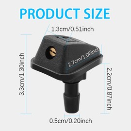 Mearo 2PCS Windshield Washer Nozzle, Windshield Sprayer Nozzle, Automotive Wiper Nozzles Single Hole Adjustable Fan-Shaped Kit, Car Accessories Windshield Repair Kit Universal for Most Car