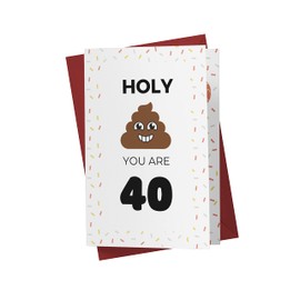 Funny 40th Birthday Card – Funny 40 Years Old Anniversary Card – Happy 40th Birthday Card – Hilarious 40th Birthday Card – With A Red Envelope