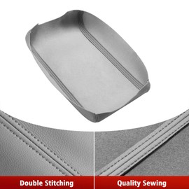 KBH Center Console Armrest Cover Replacement for Toyota Camry 2012 2013 2014 2015 2016 2017, Vinyl Leather, Car Arm Rest Replace Skin Upholstery, Ash Gray (Leather Part Only)