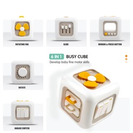 VoMii Baby Toy from 1 Year, Baby Montessori Toy, Baby Fine Motor Skills Activity Toy, Baby Cube Toy, Educational Learning Toy, Gift for Baby 12-24 Months