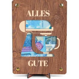 Geldgeschenk für Küchenmaschine - XL Geldgeschenk aus Holz inkl. Ständer | Küchenmaschine - Perfekte Geschenkidee für Küchenliebhaber, Hobbykoch, Kochgeschenk, Geschenk für Köche