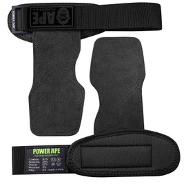 Power Ape Weight Lifting Straps with Wrist Support, Gym Wrist Straps for Weightlifting and Workout, Power Weightlifting Gym Gloves，Exercise Straps ，Lifting Grips Hand Straps for Men and Women(Black)