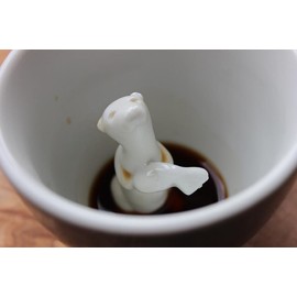 CREATURE CUPS Sea Otter Ceramic Cup (11 Ounce, Wedgewood Blue)| Hidden Animal Inside | Holiday and Birthday Gift for Coffee & Tea Lovers