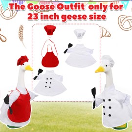 ELOOGOOKIN 2 Packs Porch Goose Outfits, Goose Chef Clothes for 23" Lawn Geese Statues Outdoor Lawn Garden Yard Patio Statue Decor