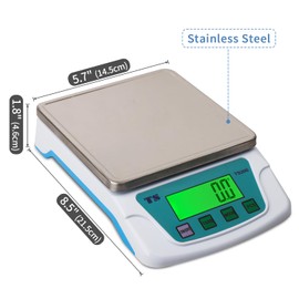 Kitchen Scales Digital 10kg 0.2g 22lb Coffee Weighing Scale With Stainless Steel Cooking Scales Digital Kitchen Scales Food Scale Platform Electronic Cooking Backlit Lcd Display Multifunction