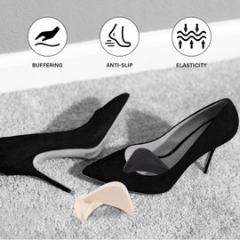 Milisten Pack of 4 Adjustable Toe Filler Inserts, Soft Sponge, Big Toe Plug, Footrest, Shoe Filler, Toe Plug Inserts for Too Large Shoes, As Shown