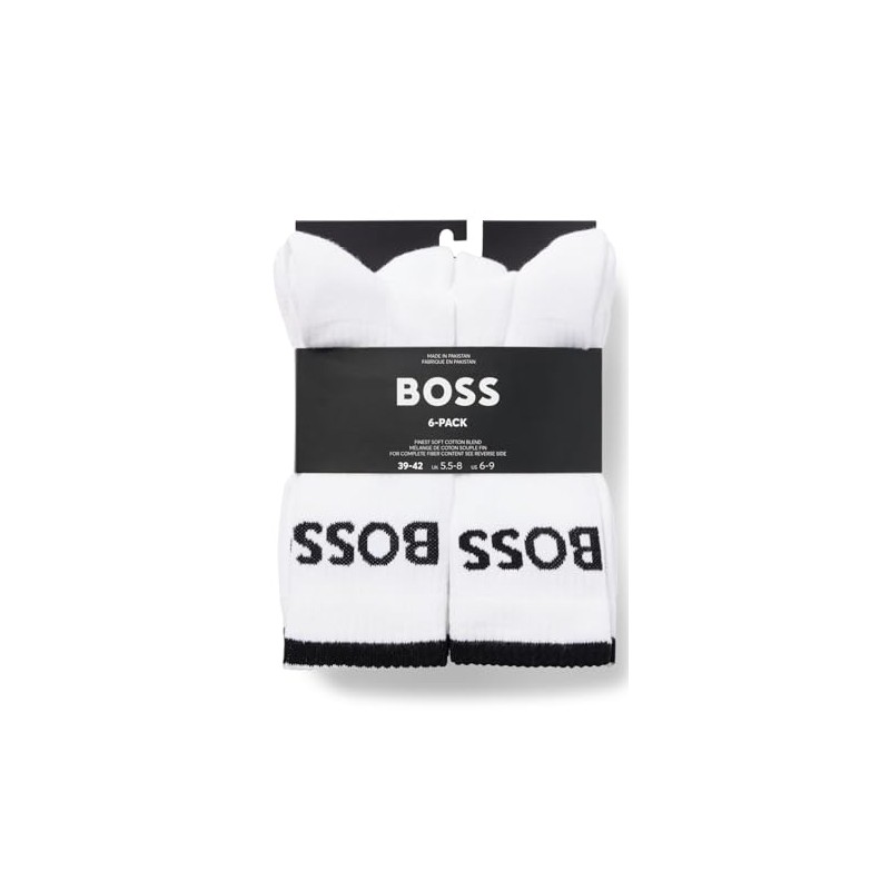 BOSS Men's Socks QS Stripe CC Crew Socks 6 Pairs,