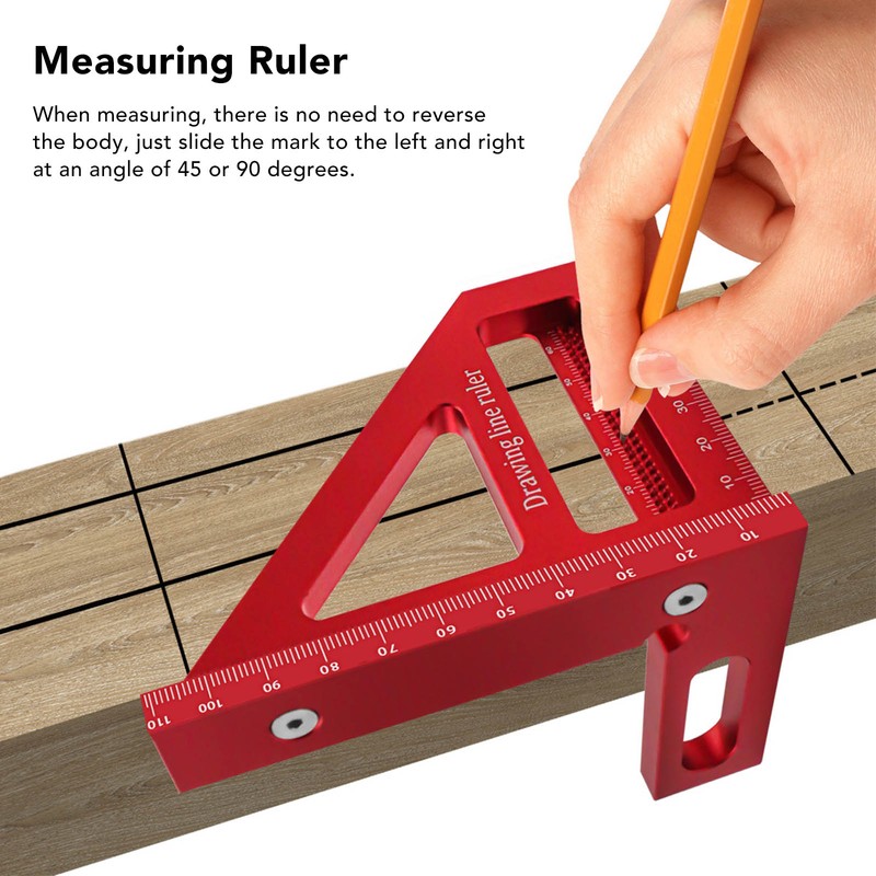 6Pcs 3D Multi Angle Measuring Ruler Aluminum Alloy 45 90