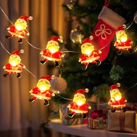 Coquimbo Coquimbo Weihnachtsdeko Lichterkette, 3M 30 LED Batteriebetriebene Weihnachtsmann Lichterkette, Weihnachtsbeleuchtung Innen Au?en, Weihnachtsdeko fr Weihnachtsbaum Fenster Balkon Party Garden