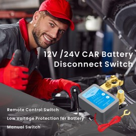 Kill Switch for Car,12V 240A Remote Battery Disconnect Switch Smart Voltage, Car Kill Switches Anti Theft, Prevent Battery Drain, Remote Battery Kill Switch for Car, Truck, RV NS Blue