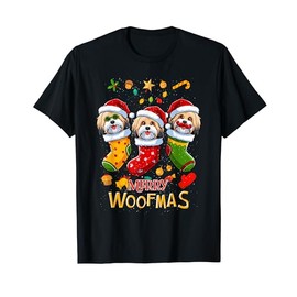 Havanese Santa Claus Christmas Stocking Dog Merry X-Mas Dogs T-Shirt