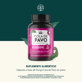 Cola De Pavo Life 360 90 Cpsulas Con Hongo Cola De Pavo Sin Sabor