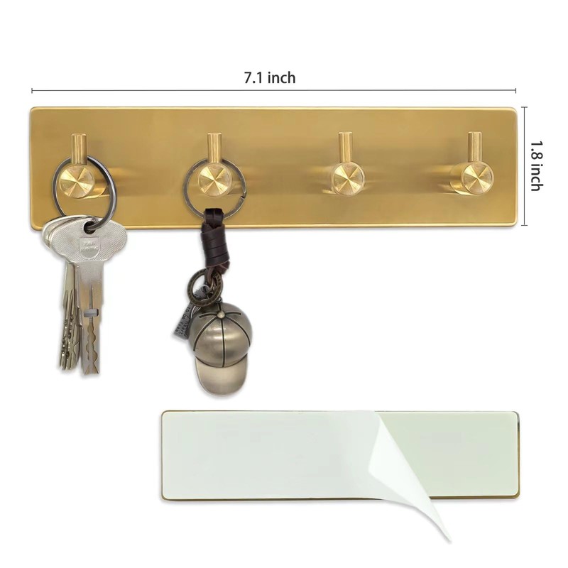 soclim Self Adhesive Key Hook Rack with 4 Hooks for