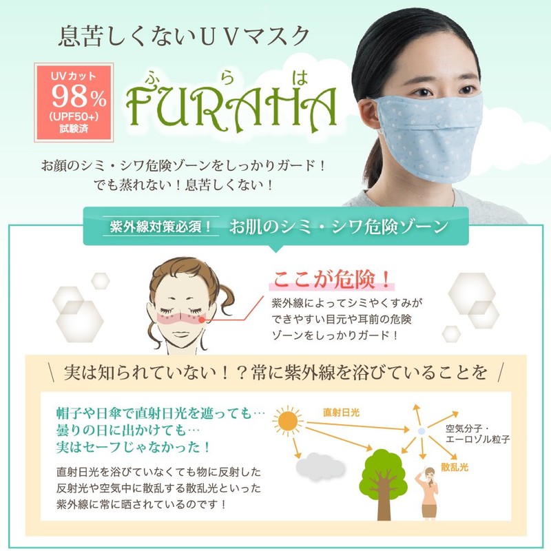 FURAHA Comfortable UV Mask Furaha White Beauty (Solid White)