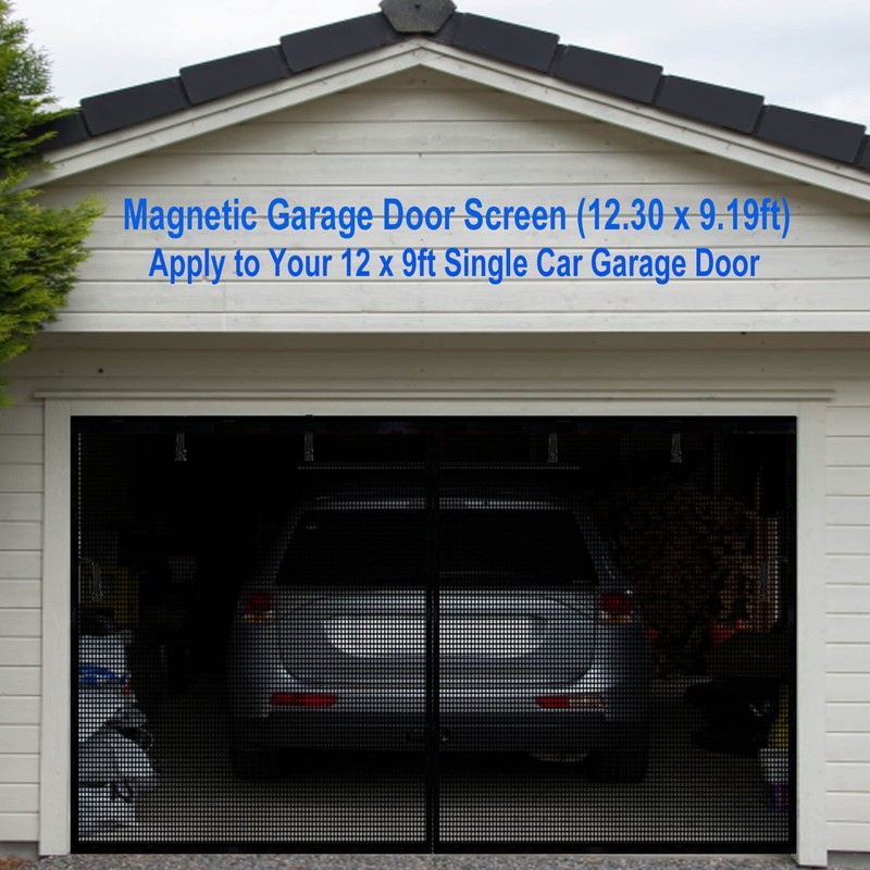 Premium Garage Door Screen for 1 Car Garage 12x9ft, Heavy
