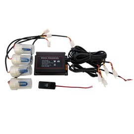 HQRP Blue 4 HID Bulbs Hide-A-Way Emergency Hazard Warning Strobe Light System Kit for Warning and High Visibility Plus HQRP Sun Meter