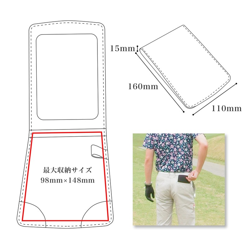 Golf Scorecard Holder Vertical Genuine Leather Scorecard Cover Scorecard Case
