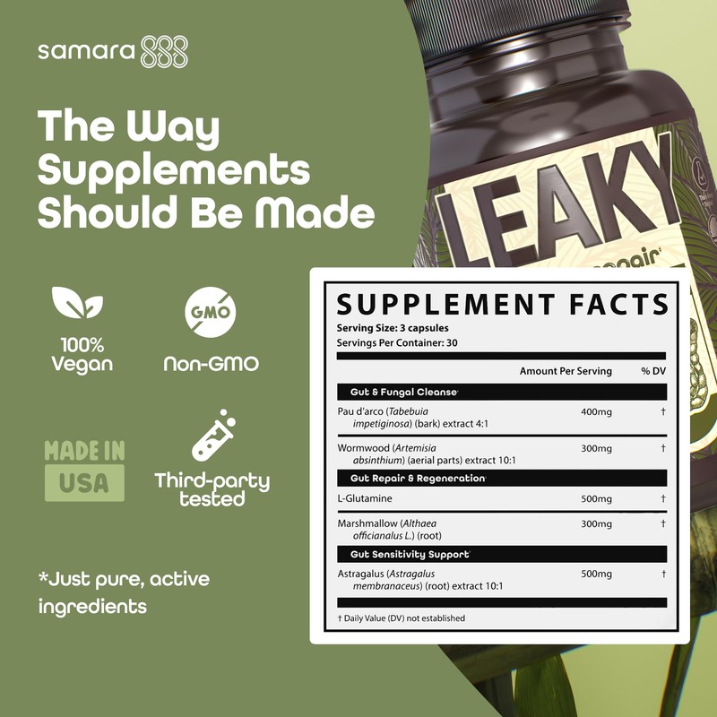 Samara 888 Leaky Gut Repair Supplement & Candida Support with
