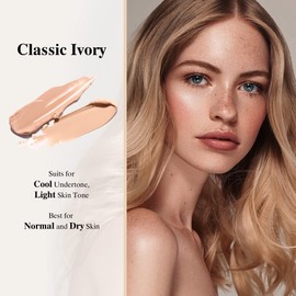 FV Waterproof Dewy Foundation with Natural Finish, Lightweight & Buildable Coverage, Long Lasting Liquid Foundation, Hydrating Foundation for Dry/Combination Skin, 30g, Nourishing Classic Ivory