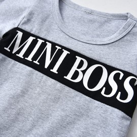 Limuvany Toddler Infant Baby Boy Clothes Long Sleeve Letter Print Sweatshirt Tops + Pants 2 PCS Sweatsuit Outfit (6-9 Months) Grey