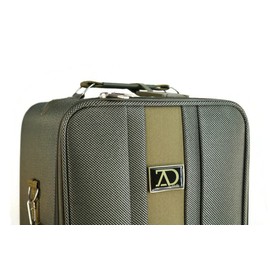 Adolfo Design Large Wig Travel Box with Top Handle, Shoulder Strap & Double Zipper, Carrying Case with Removable Head-Holding Base - Black & Green