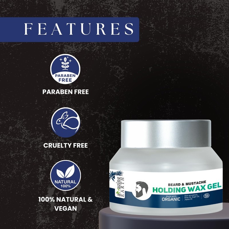 AMAzing Earth Beard & Mustache Holding Wax Gel for Men