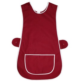 Kentex-Online 2 Pack Womens Home Work Tabard Apron Plain Coloured Single Large Pocket Side Fastening Tabards (OS, Maroon)