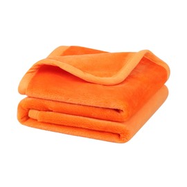 PiccoCasa Pet Dog Blanket Fluffy Fleece Soft and Warm Puppy Bed Blanket Throw Washable Cover Blanket Orange 75cm x 100cm