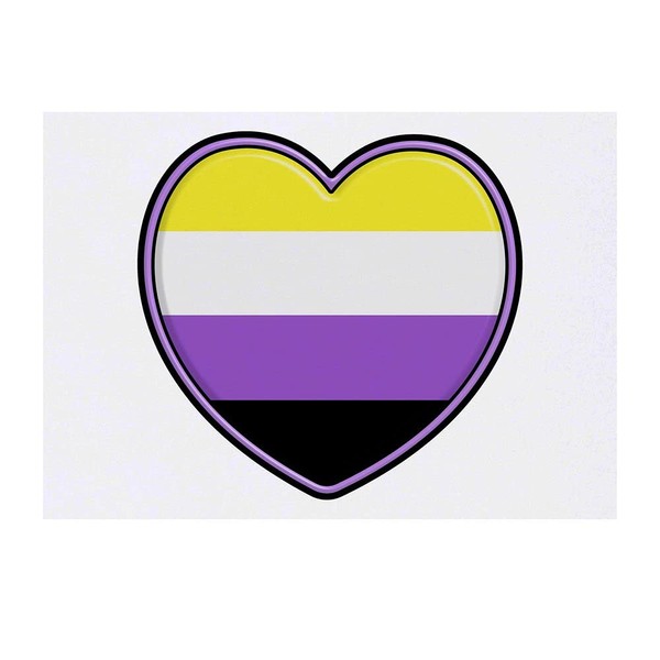 'Nonbinary Pride Heart' Temporary Tattoo - Water Resistant, Skin-Safe, Non-Toxic